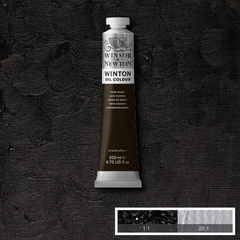 Ivory Black Winton Olieverf van Winsor &amp; Newton 200 ML Kleur 331