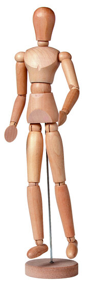 Talens Ledenpop Man &ndash; 40 cm Blank Hout (Op = Op)
