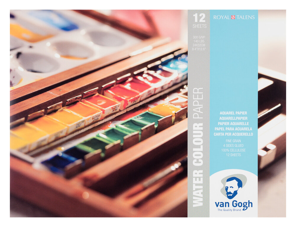 Van Gogh Aquarelpapier 4-zijdig gelijmd 12 vellen 300 gram 24 x 32 cm