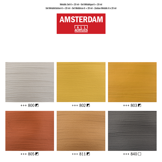 6 x 20 ML Metallic set Amsterdam Standard Series Acrylverf