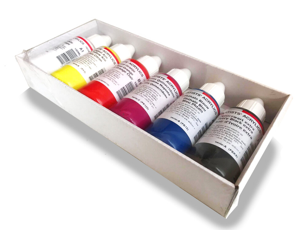 6 x 100 ML Indroductie set Ara Acrylverf