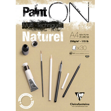 A4 Paint'ON 30 vellen 250 grams Naturel van Clairefonaine