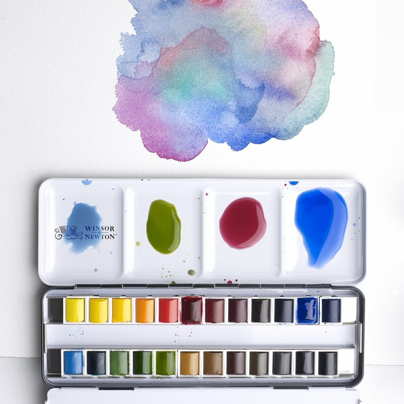 Winsor &amp; Newton Professional Watercolour Aquarelverf set 24 halve napjes