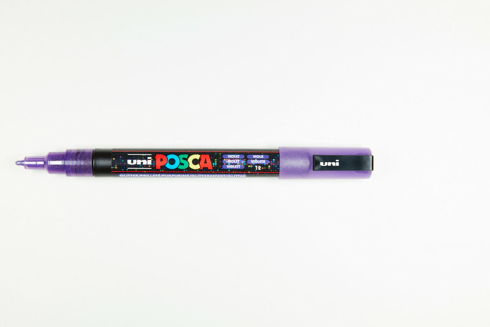 Glitter Violet Conische punt Posca Acrylverf Marker PC3ML Kleur L12