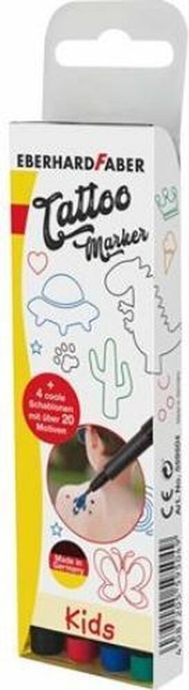 4 x Tatoo markers en 4 sjablonen (Kids) Eberhard Faber