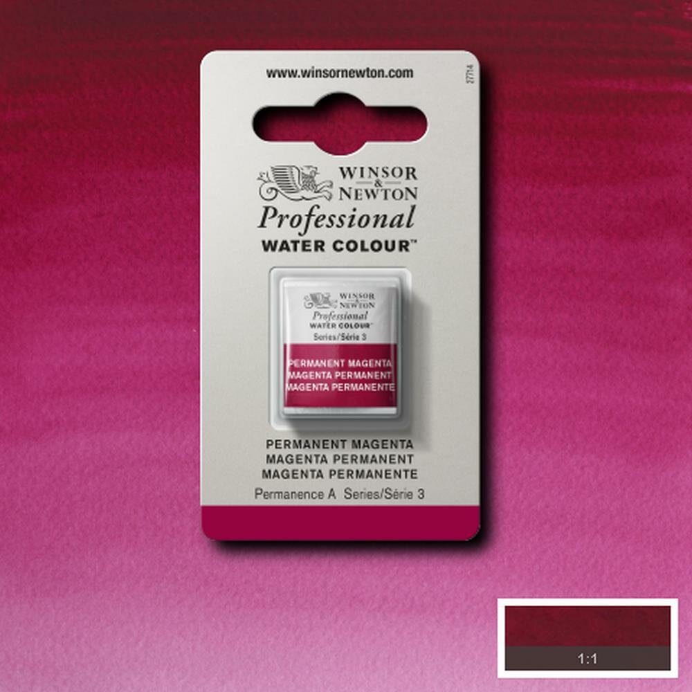 Permanent Magenta Serie 3 Professional Watercolour Half Napje van Winsor &amp; Newton Kleur 489