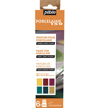 6 x 20 ml Set Initiation, gloss, No2 Porcelaine 150 van Pebeo