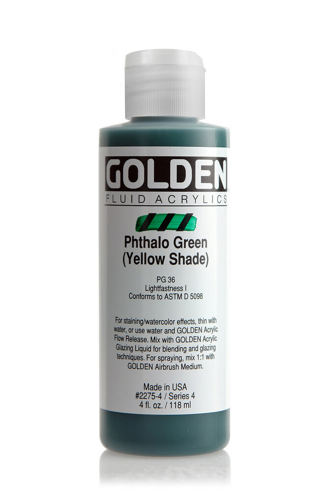 Phtalogroen Geelachtig Golden Fluid Acrylverf Flacon 118 ML Serie 4 Kleur 2275