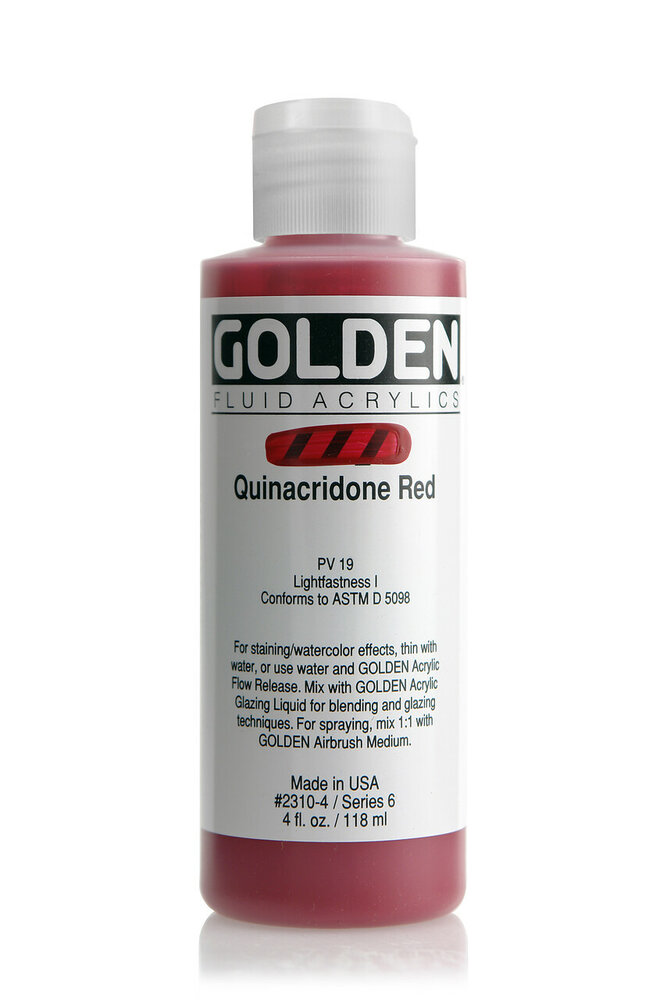 Quinacridone Rood Golden Fluid Acrylverf Flacon 118 ML Serie 6 Kleur 2310