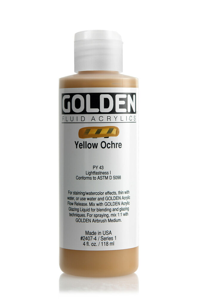 Gele Oker Golden Fluid Acrylverf Flacon 118 ML Serie 1 Kleur 2407