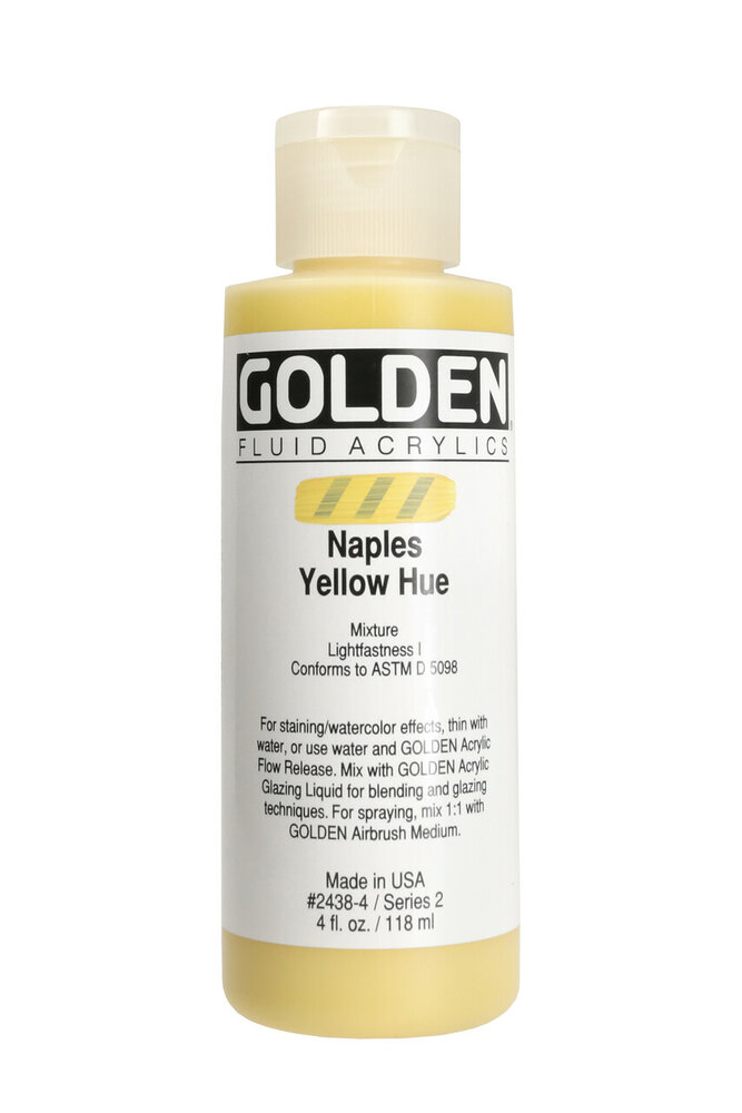 (Historisch) - Napelsgeel Imit. Golden Fluid Acrylverf Flacon 118 ML Serie 2 - H Kleur 2438