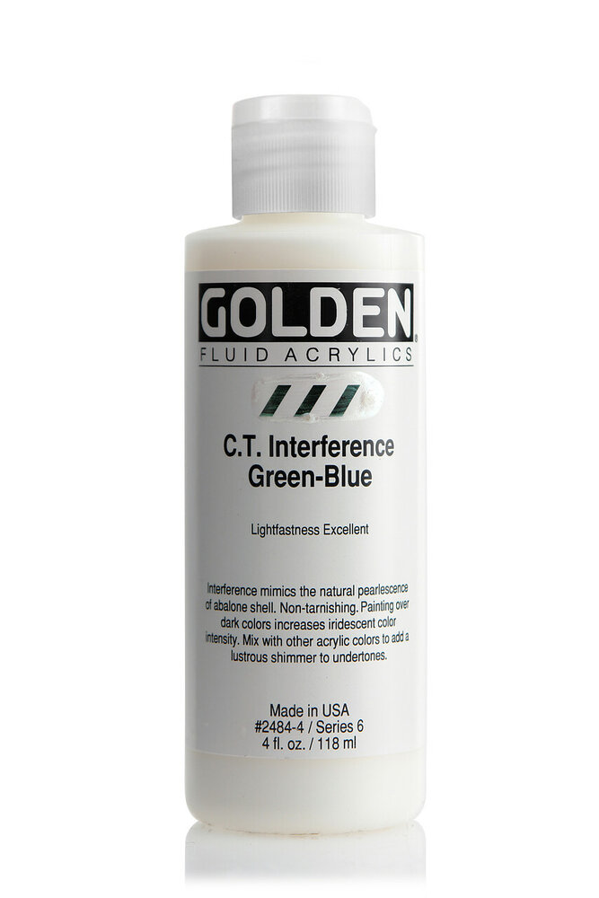 Interference Groen / Blauw Golden Fluid Acrylverf Flacon 118 ML Serie 6 Kleur 2484