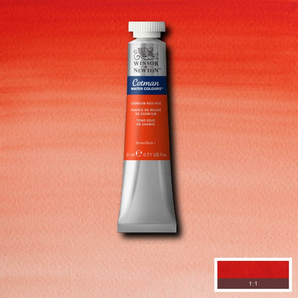 Cadmium Red Deep Hue Cotman Water Colour / Aquarelverf van Winsor &amp; Newton 21 ML Kleur 098