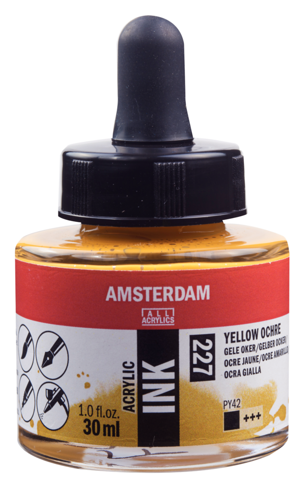 Gele Oker Acryl Inkt Amsterdam 30 ML Kleur 227