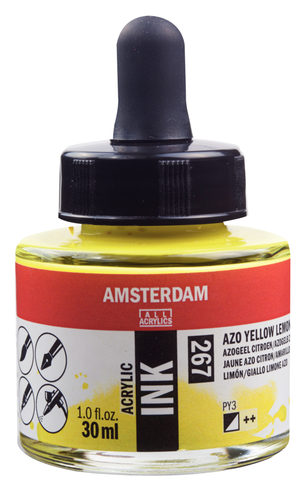 Azogeel Citroen Acryl Inkt Amsterdam 30 ML Kleur 267