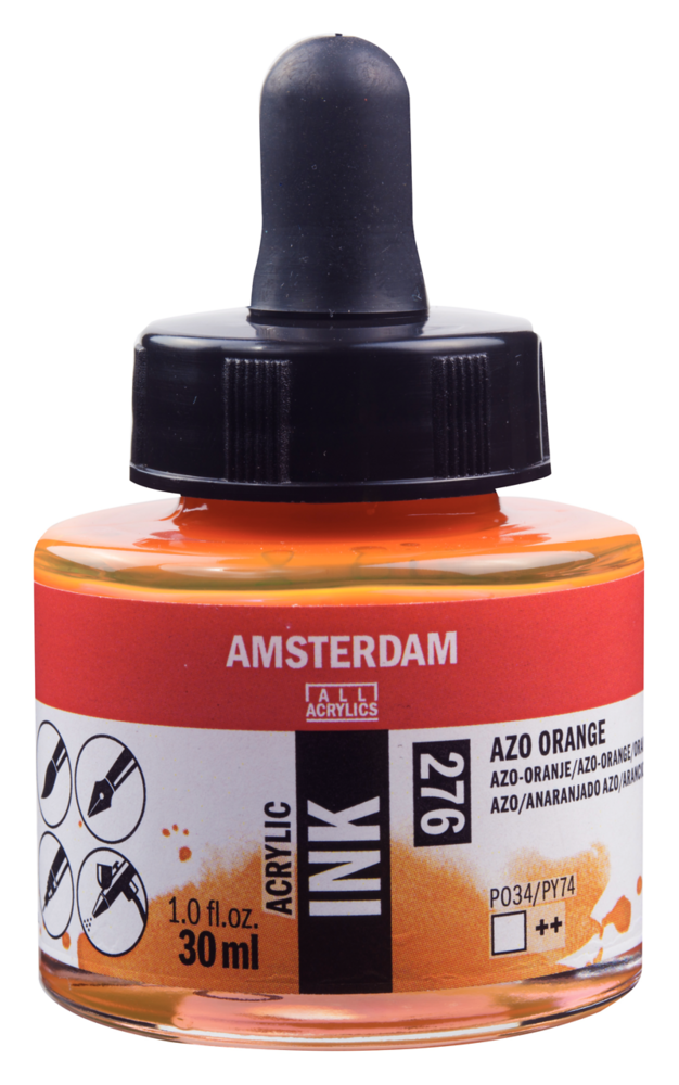 Azo Oranje Acryl Inkt Amsterdam 30 ML Kleur 276
