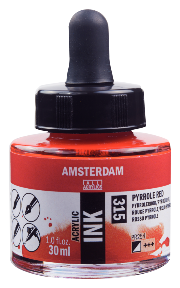 Pyrrolerood Acryl Inkt Amsterdam 30 ML Kleur 315