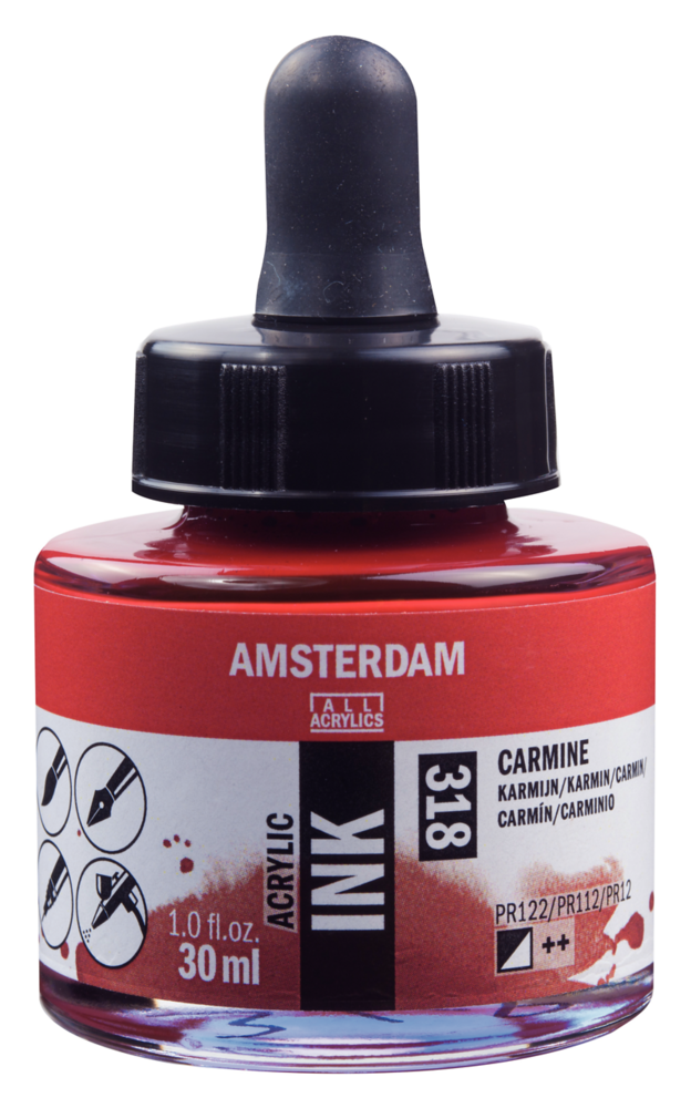 Karmijn Acryl Inkt Amsterdam 30 ML Kleur 318