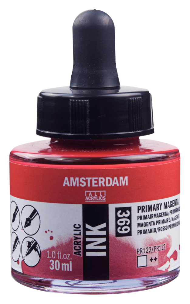 Primair magenta Acryl Inkt Amsterdam 30 ML Kleur 369