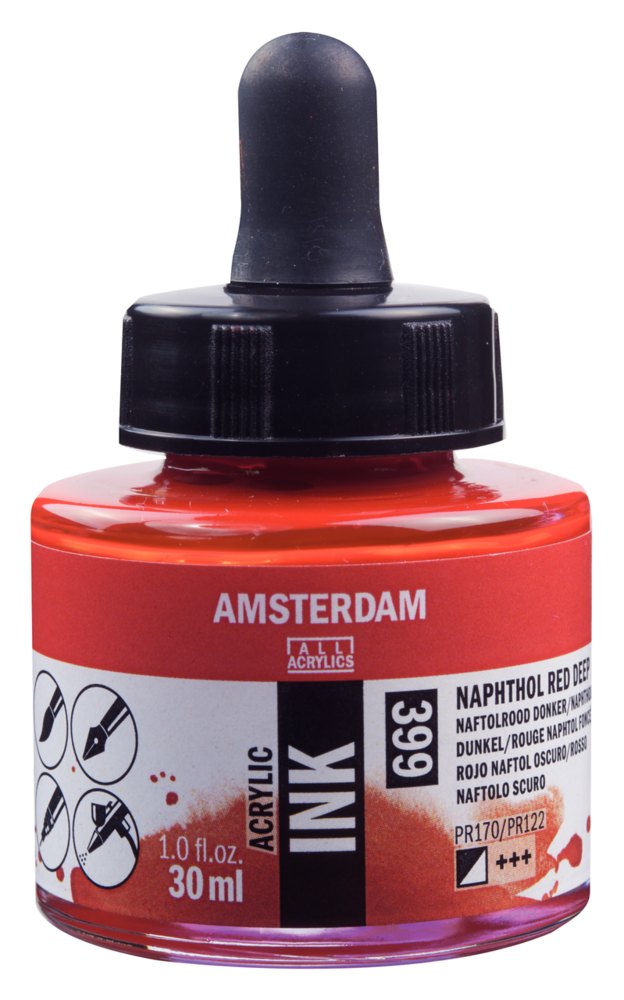 Naftolrood donker Acryl Inkt Amsterdam 30 ML Kleur 399