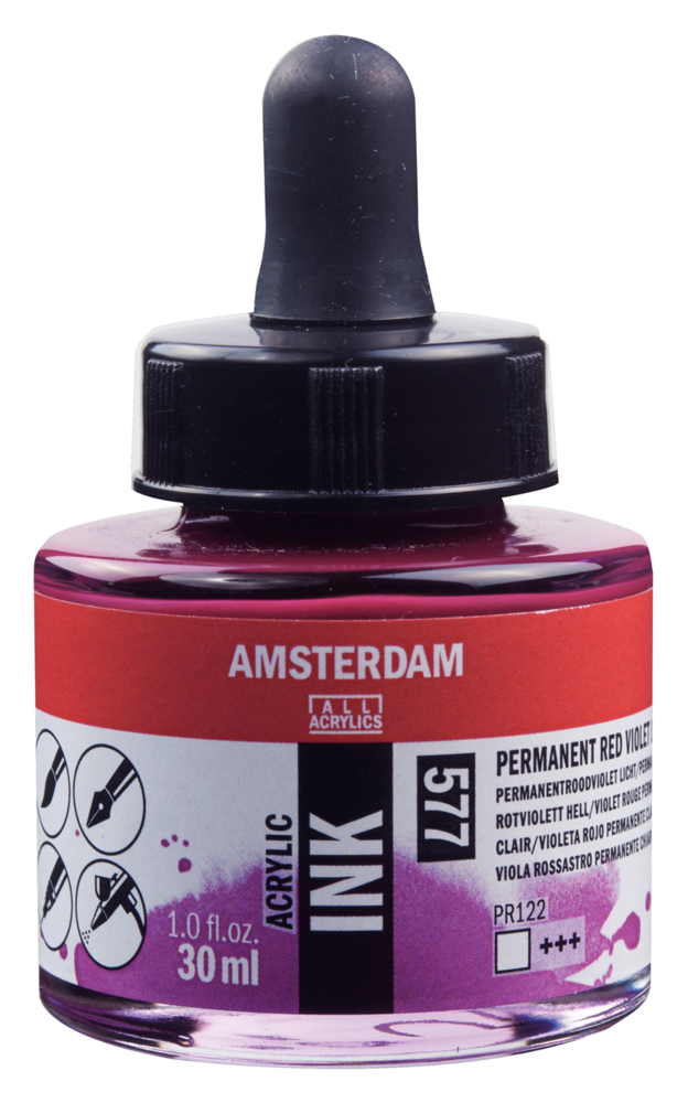 Permanent Roodviolet licht Acryl Inkt Amsterdam 30 ML Kleur 577