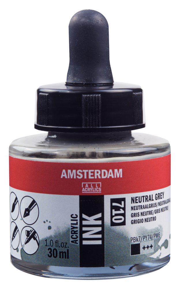 Neutraalgrijs Acryl Inkt Amsterdam 30 ML Kleur 710