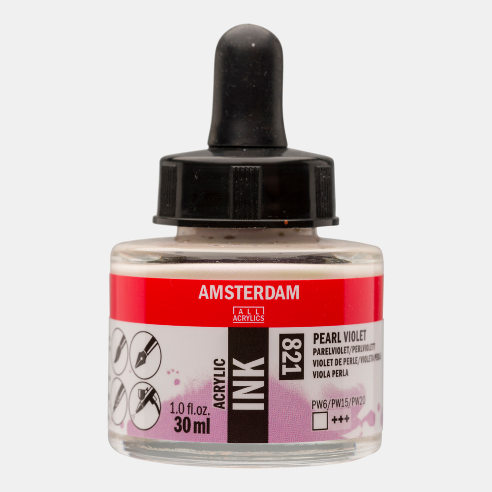 Parelviolet Acryl Inkt Amsterdam 30 ML Kleur 821