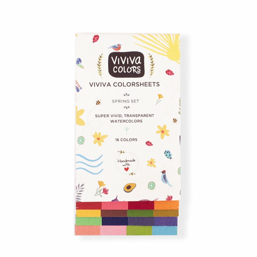 16 Spring kleuren Set Viviva Coloursheets Aquarelverf