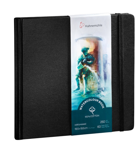 19,5 x 19,5 cm Hahnem&uuml;hle Hardcover Cold Pressed Watercolour Book 100% katoen 60 bladen 250 grams