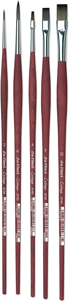 5 da Vinci Penselen set 8730.2 + .6 &amp; 8740.4 + .8 + .12