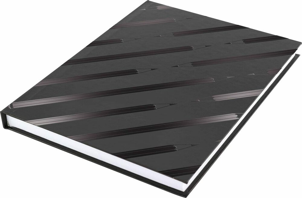 A5 dummyboek Kangaro blanco papier, zwarte hard cover 80 blad 140grs
