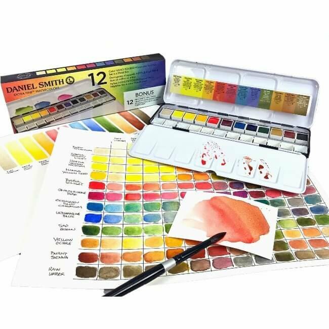 Daniel Smith 12 halve napjes in metalen box + 12 lege halve napjes gratis