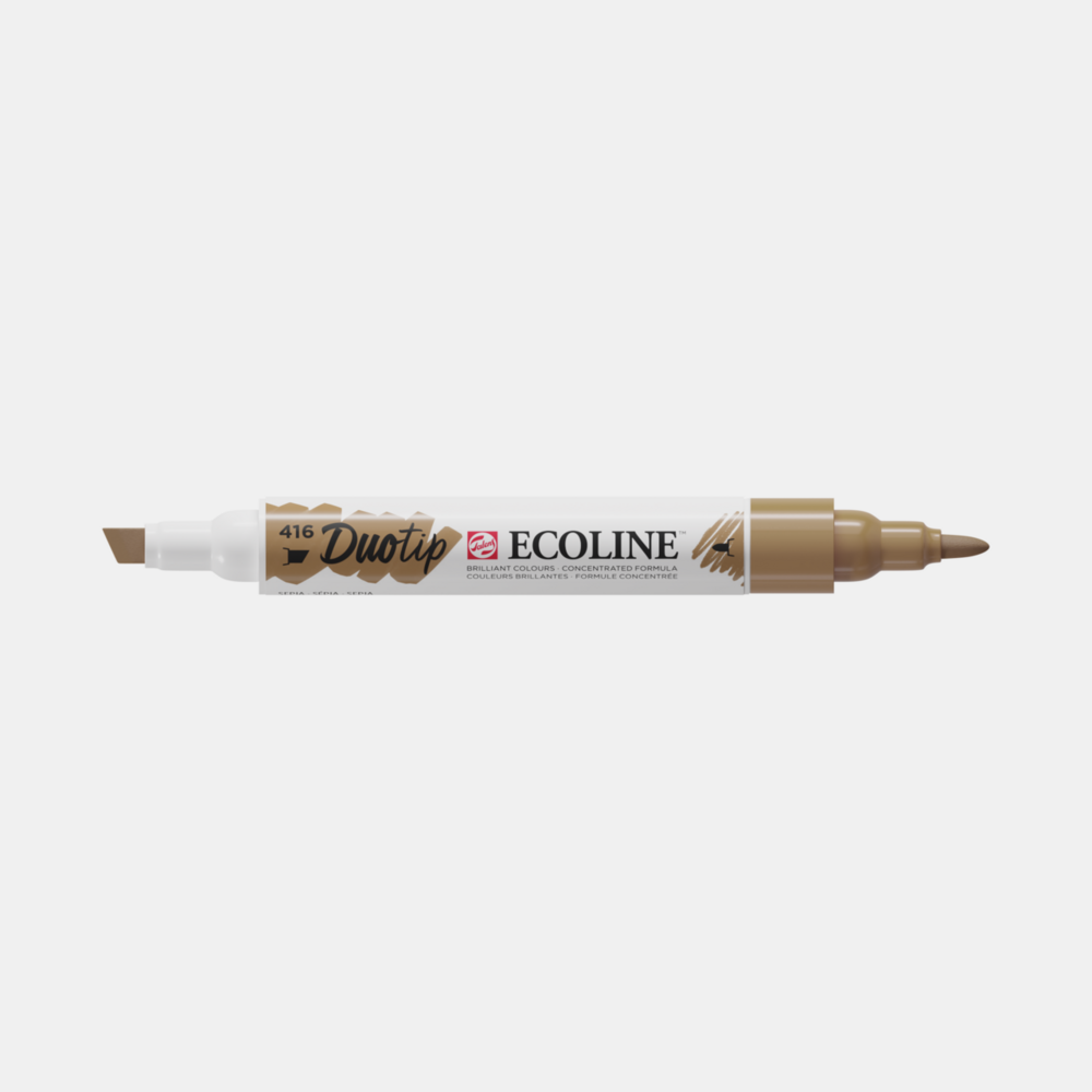 Sepia Ecoline Duotip van Talens Kleur 416