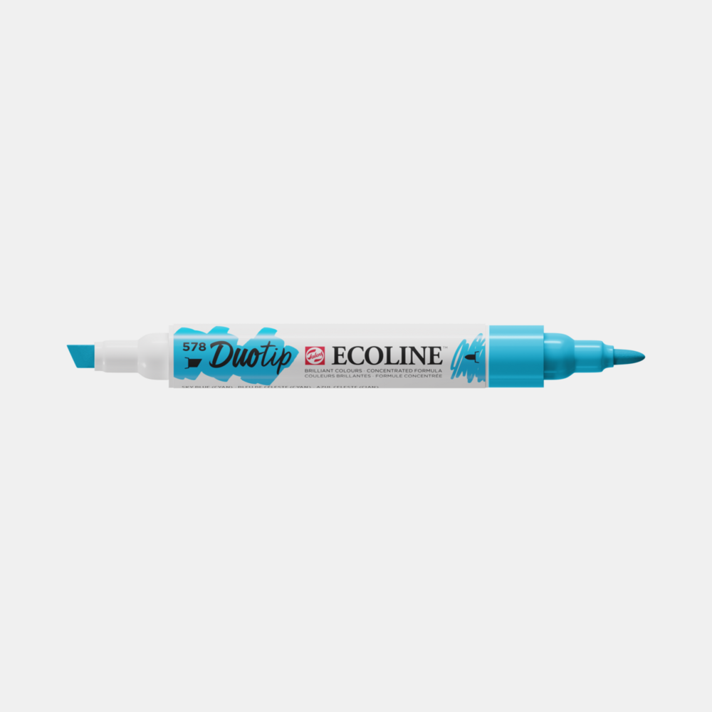 Hemelsblauw (Cyaan) Ecoline Duotip van Talens Kleur 578