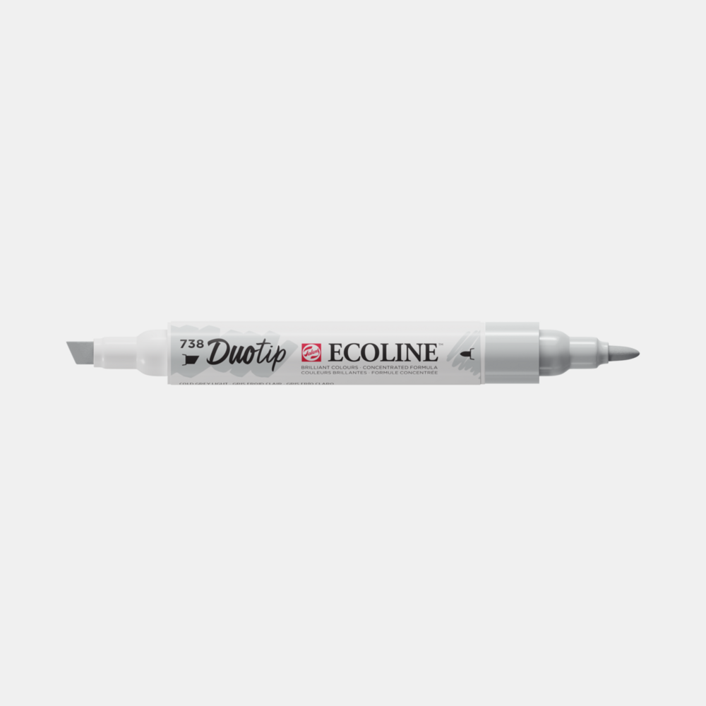 Koudgrijs Licht Ecoline Duotip van Talens Kleur 738