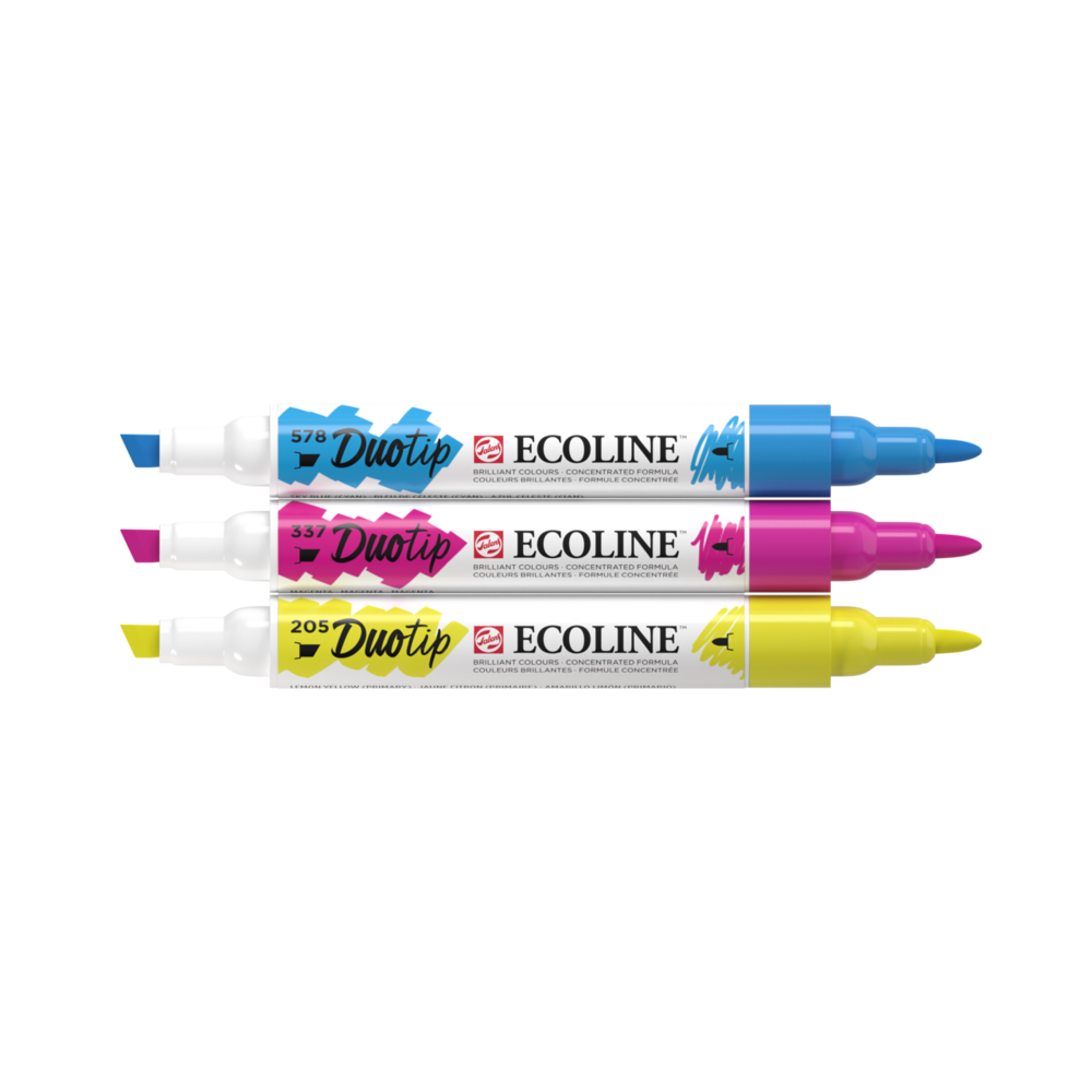 3 Primaire kleuren set Ecoline Duotip van Talens Set 900