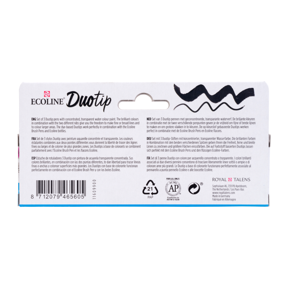 3 Primaire kleuren set Ecoline Duotip van Talens Set 900
