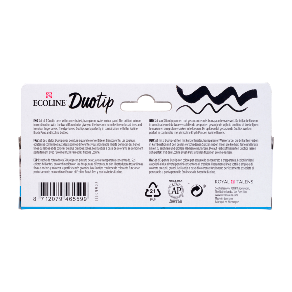 3 Zwart &amp; Grijs set Ecoline Duotip van Talens Set 902