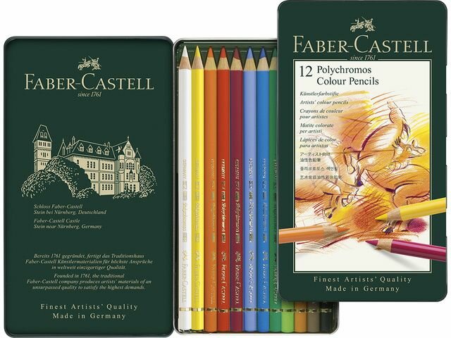 Polychromos Etui met 12 Kleurpotloden Faber-Castell