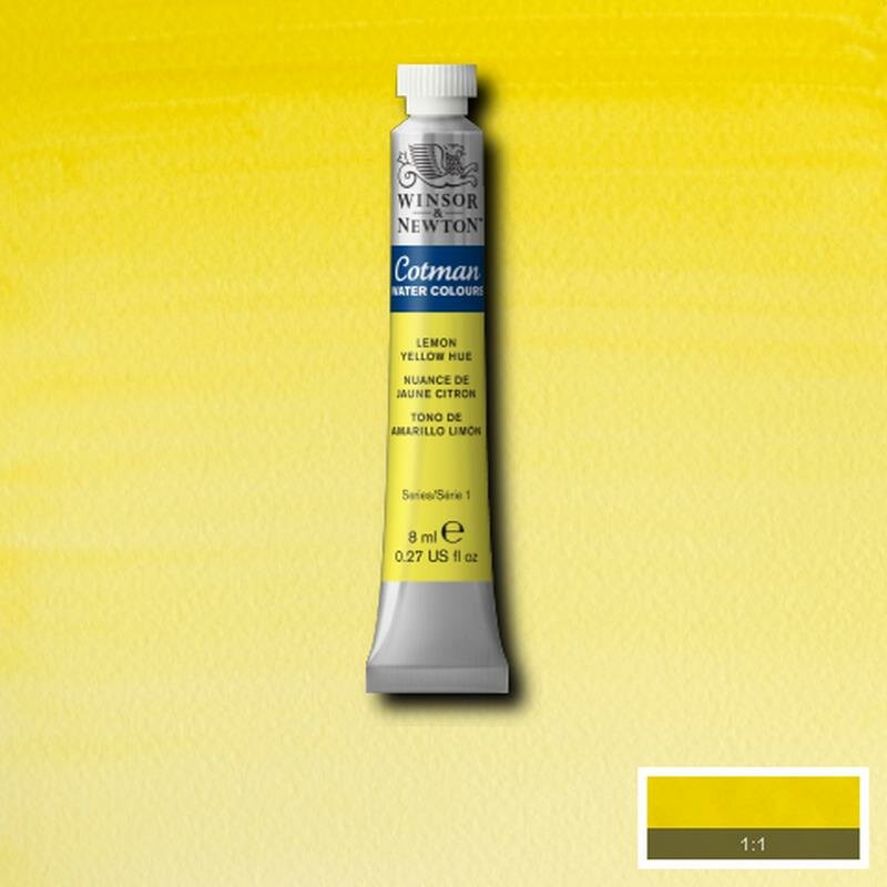 Lemon Yellow Hue 8 ML van Winsor &amp; Newton  Cotman Water Colours Kleur 346 nieuw