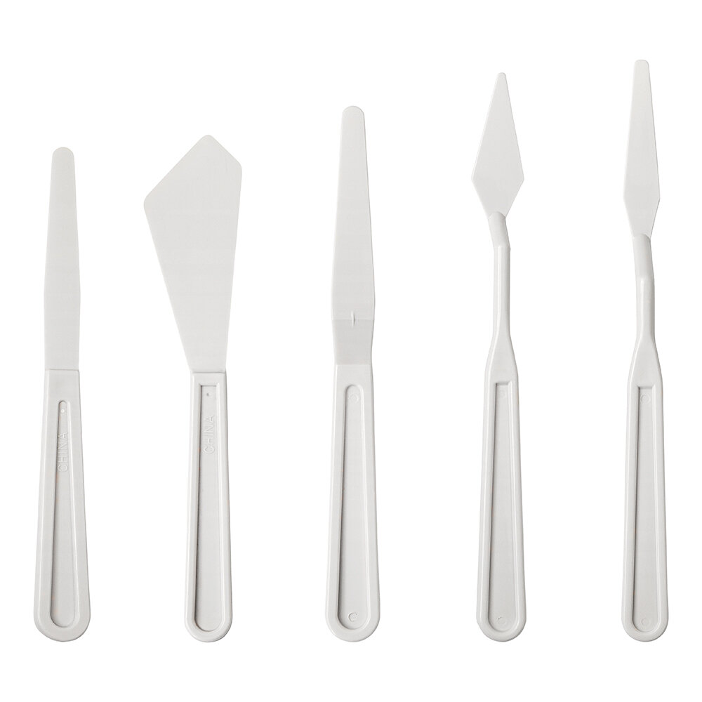 5 x kunststof paletmessen set Liquitex