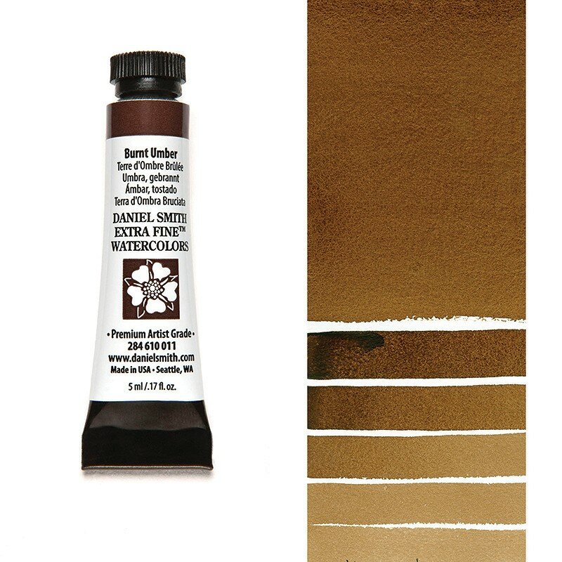 Burnt Umber (S1) Aquarelverf Daniel Smith (Extra fine Watercolour) 5 ML Kleur 011