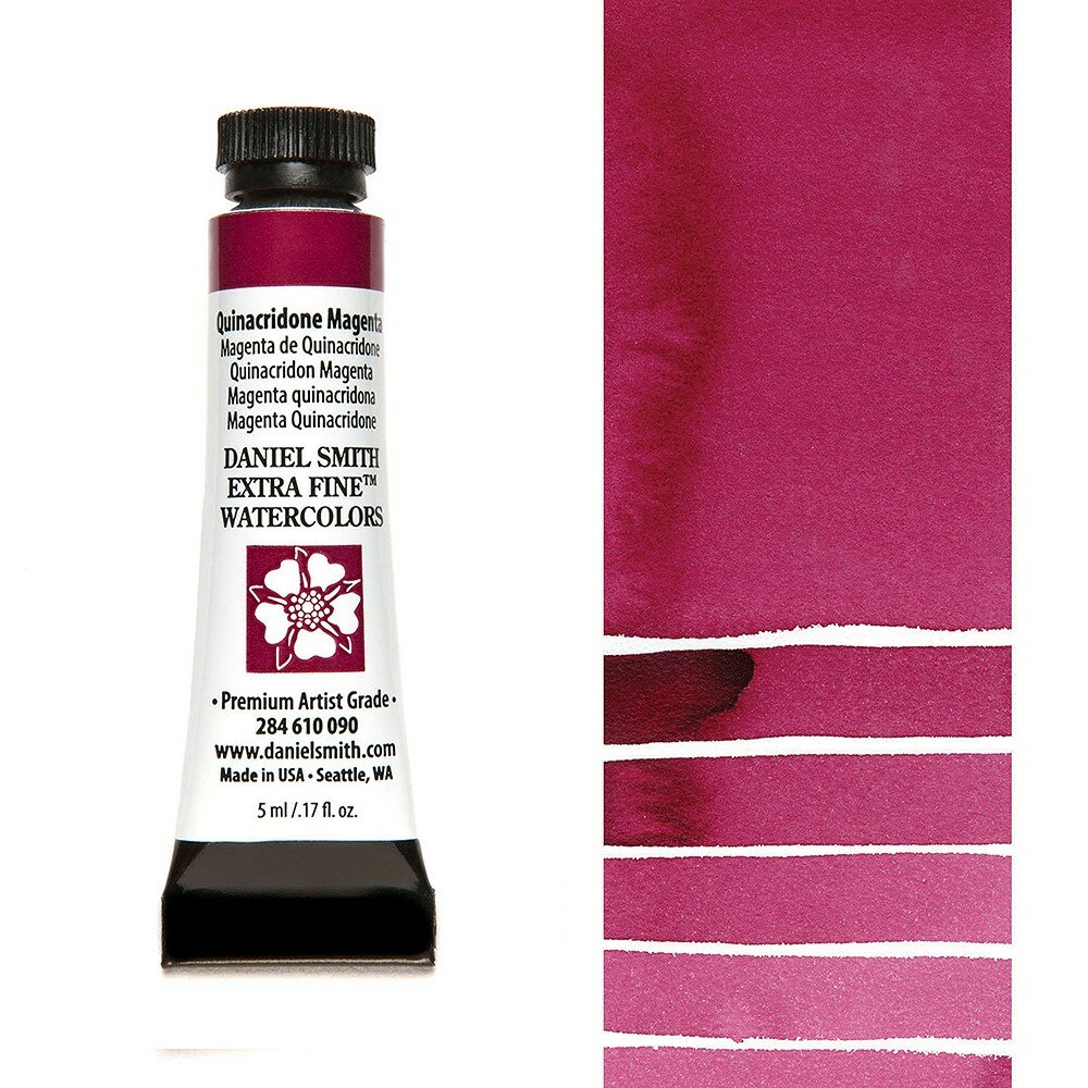 Quinacridone Magenta (S2) Aquarelverf Daniel Smith (Extra fine Watercolour) 5 ML Kleur 090