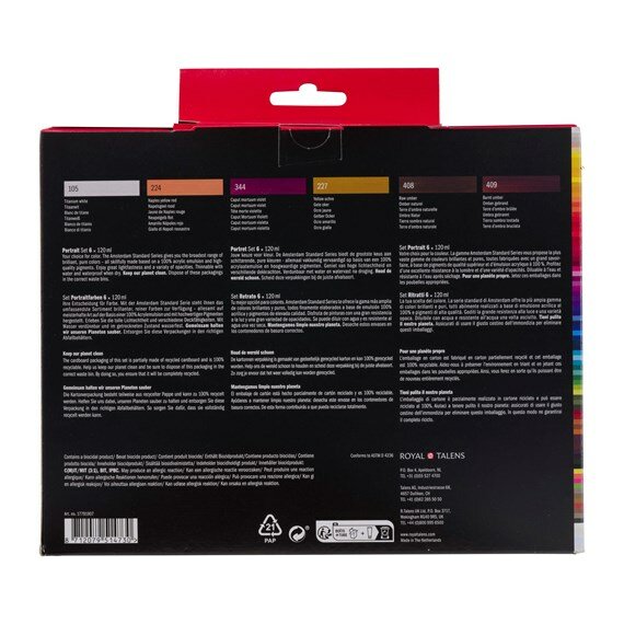 6 x 120 ML Portret set Amsterdam Standard Series Acrylverf