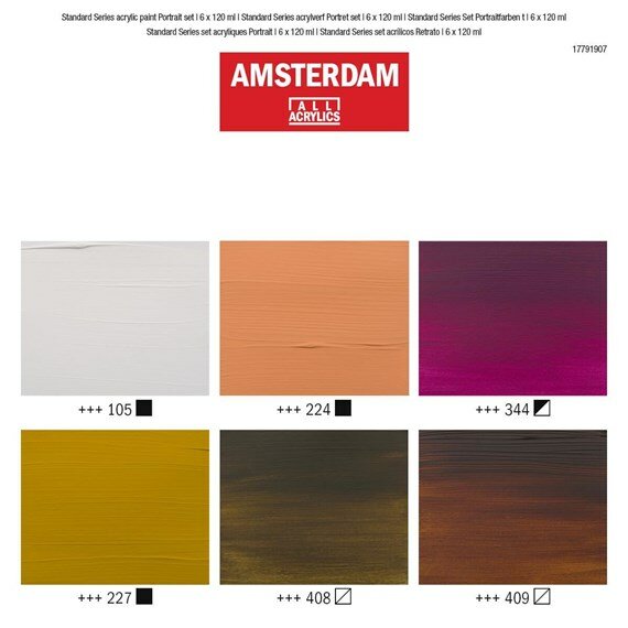 6 x 120 ML Portret set Amsterdam Standard Series Acrylverf