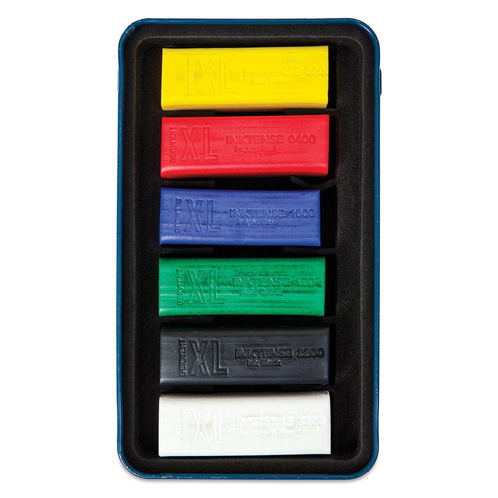 Derwent Inktense XL Blocks set in metalen etui met 6 kleuren