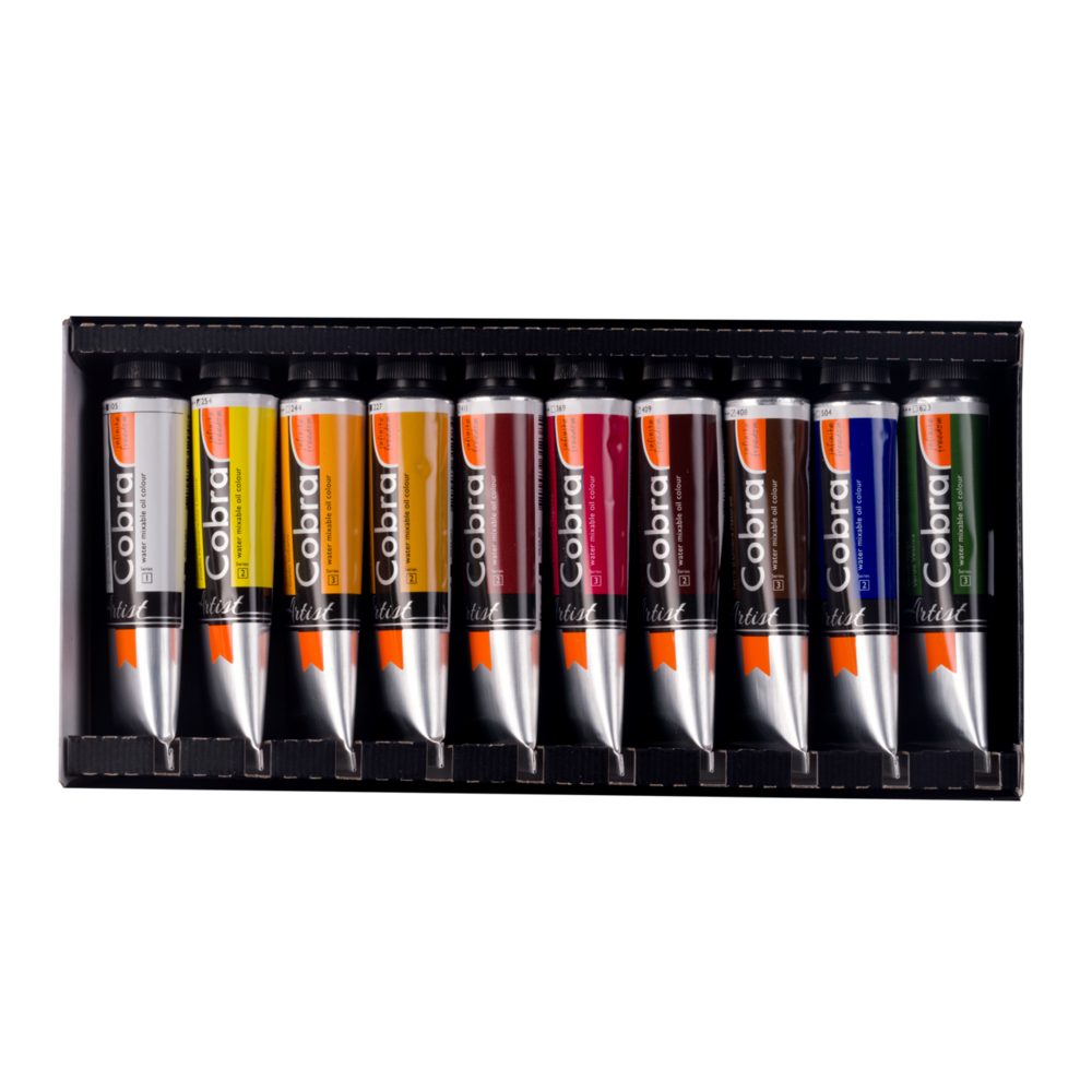 10 x 40 ML 'The Peasants' portrait set Cobra Artist watermengbare olieverf