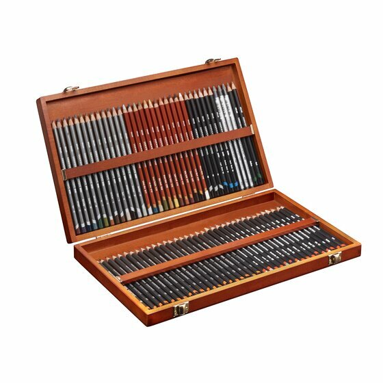 Derwent Sketching Set 72 potloden in houten cassette / kist