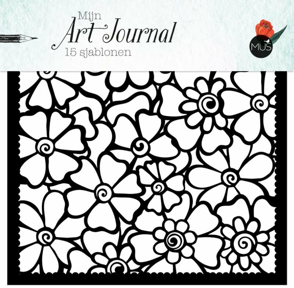 20,8 x 20,8 cm 15 Sjablonen Mijn Art Journal van Mus Creatief.