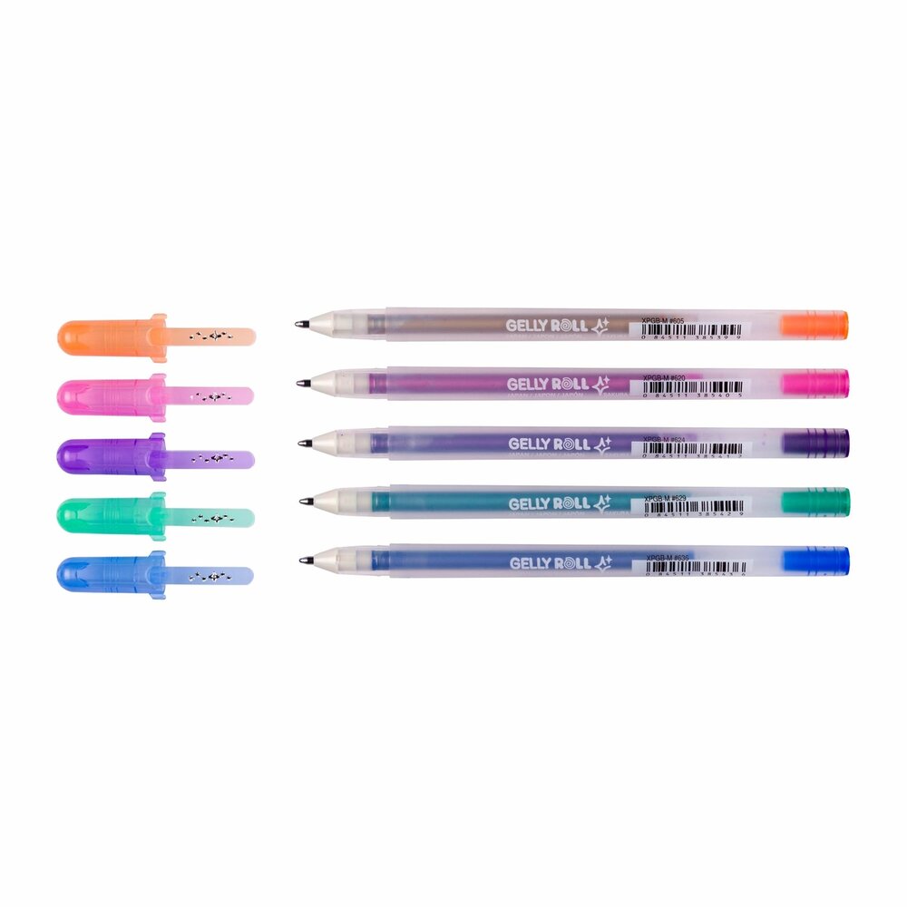 5 x Gelly Roll pennen Silver Shadow set van Sakura